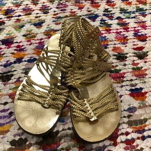 J.Crew Gold Gladiator Sandals